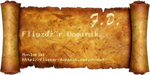 Fliszár Dominik névjegykártya
